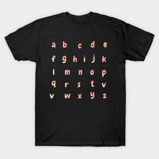 Pastel Letters Set Stickers T-Shirt